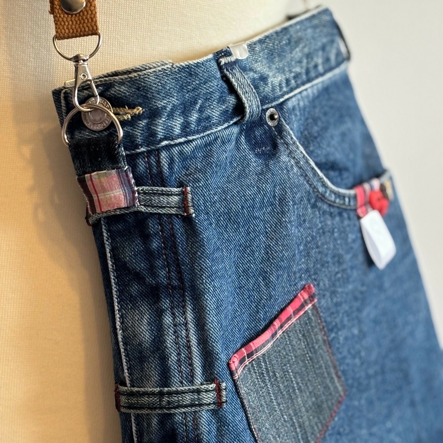 Unique Bag Handbag Made From Upcycled Jeans And Fabric With Detachable Handle