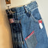 Unique Bag Handbag Made From Upcycled Jeans And Fabric With Detachable Handle