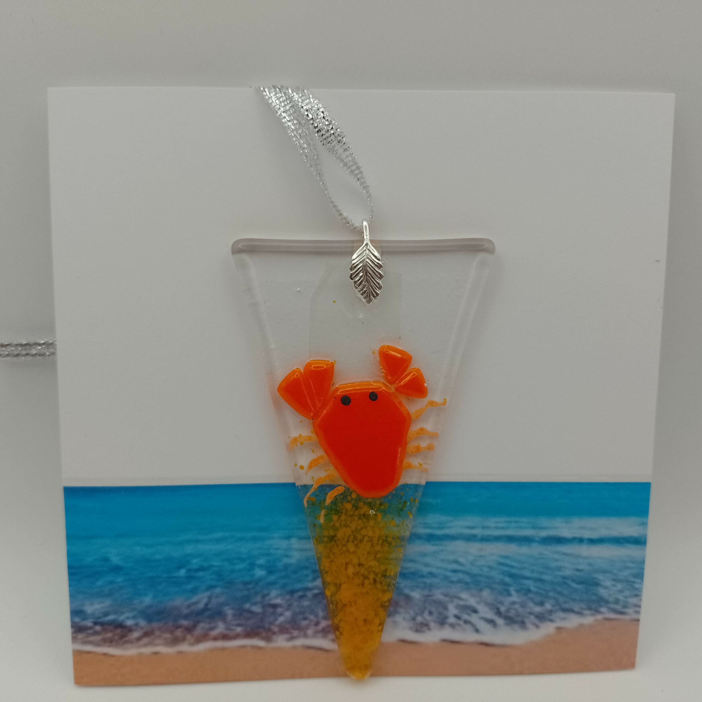 Fused Glass Crab Card