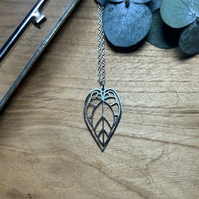 Silver Plated Leaf Necklace
