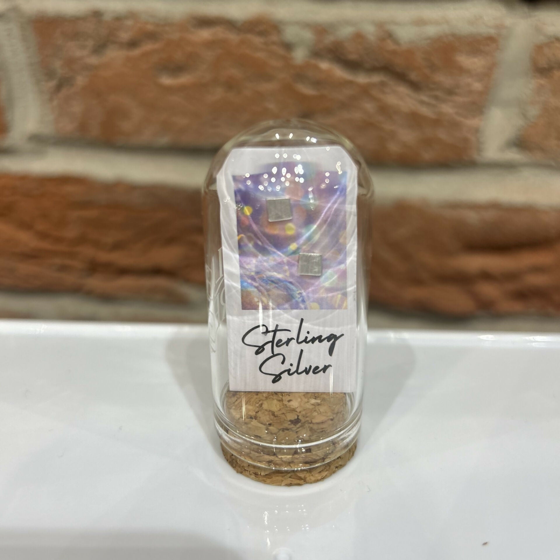 Polaroid Silver Square Studs