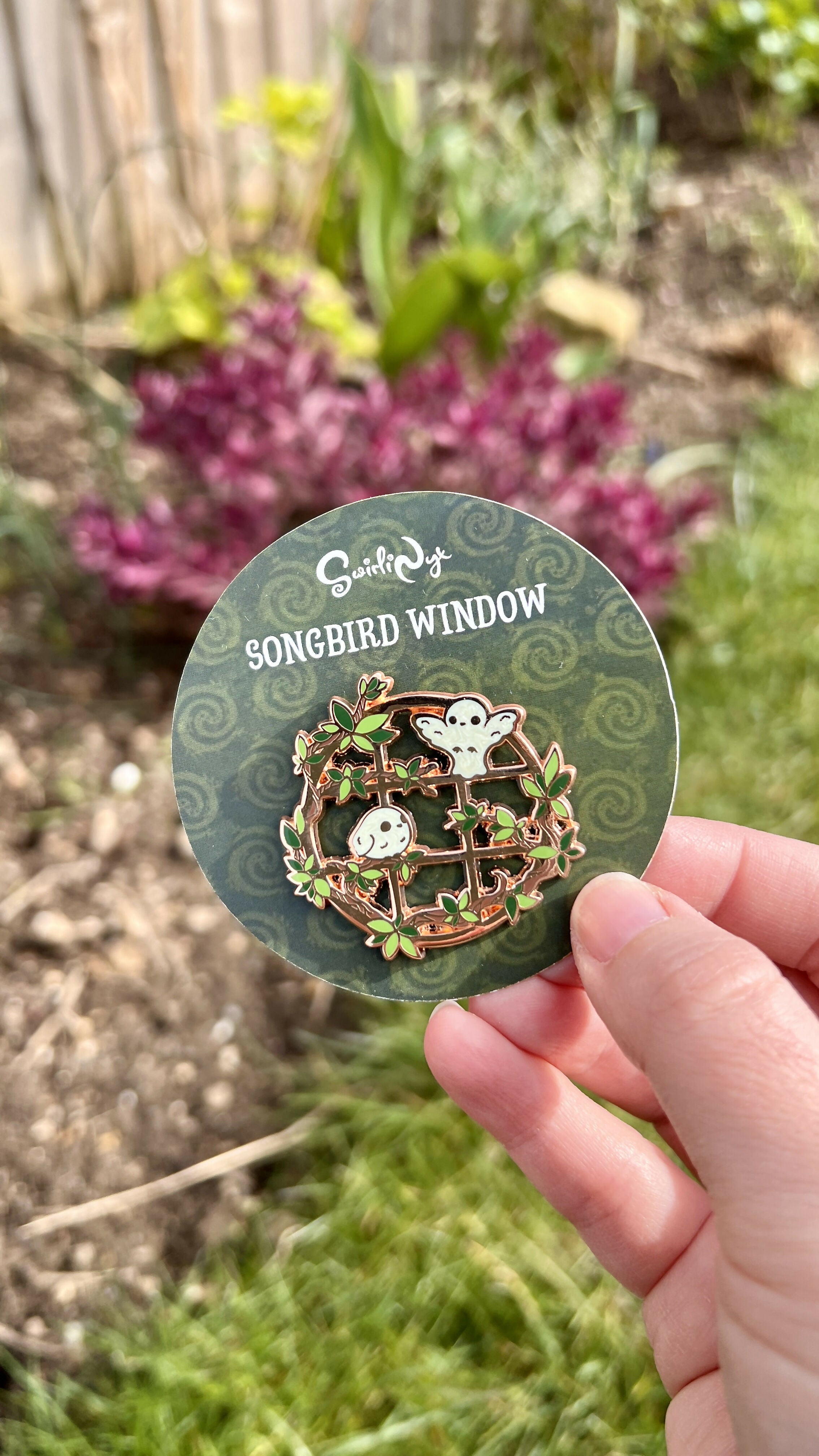 Songbird Window Enamel Pin