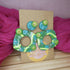 Funky Green Square Abstract Polymer Clay Earrings With Smiley Detail