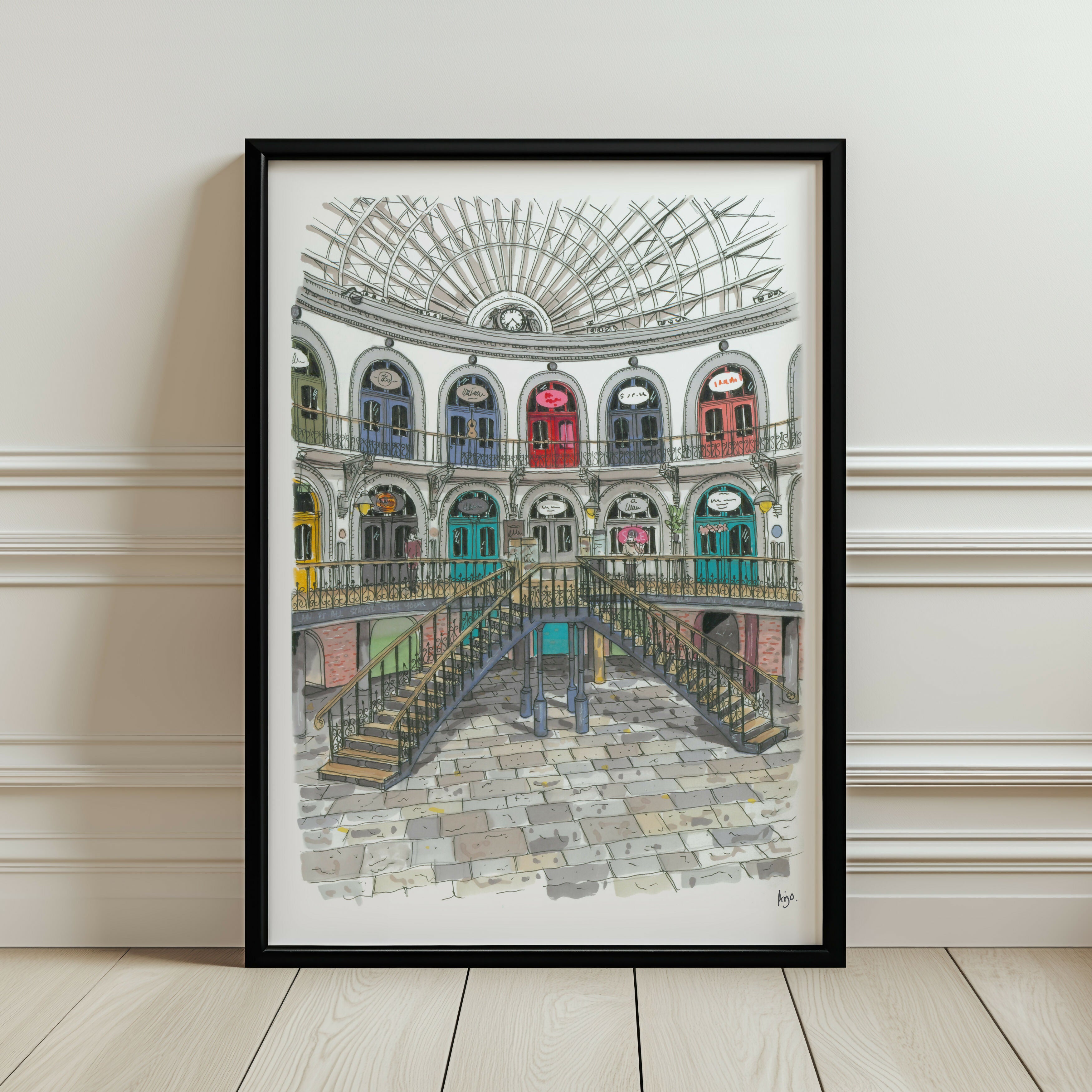 CORN EXCHANGE LEEDS INTERIOR PRINT