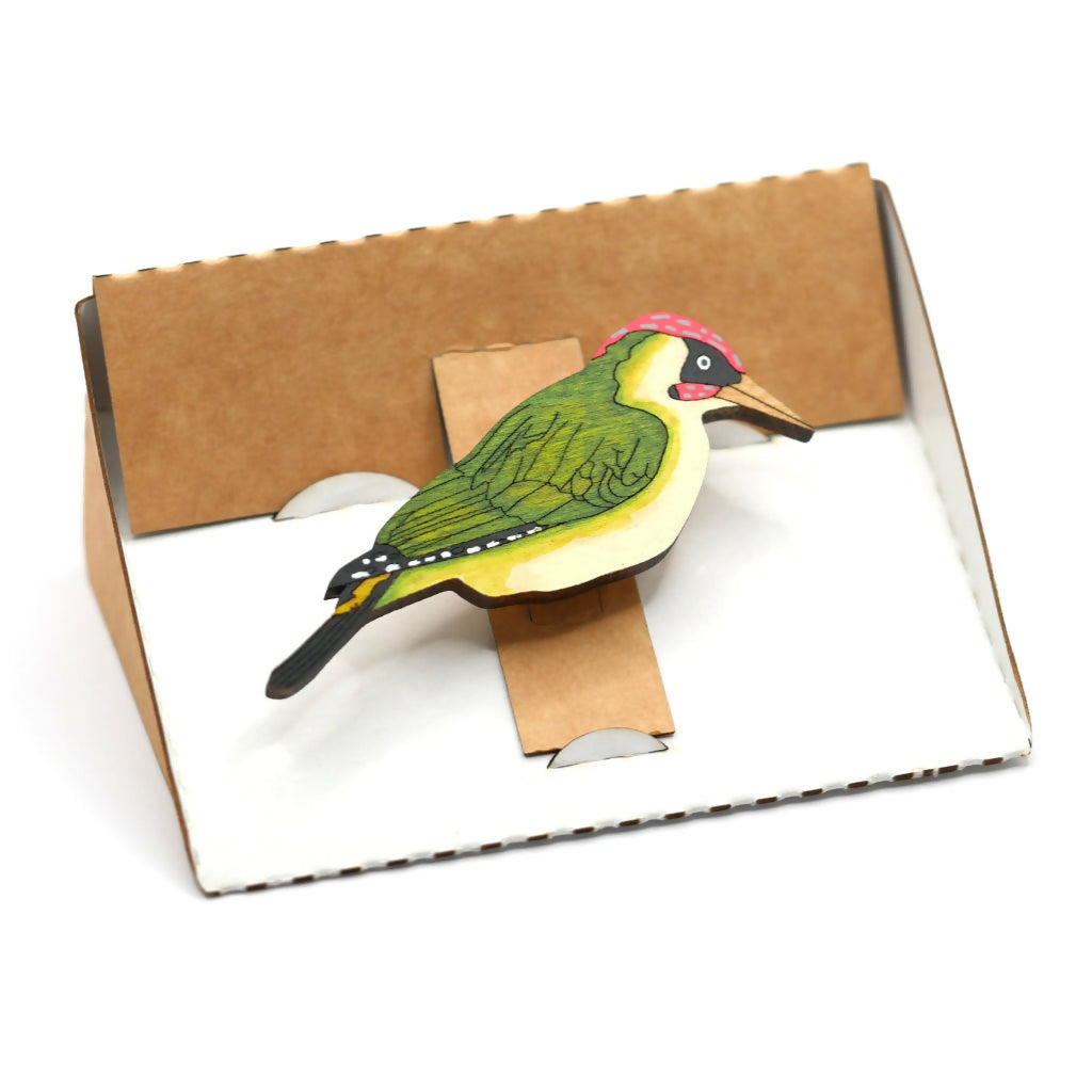 Green Woodpecker Pin Badge