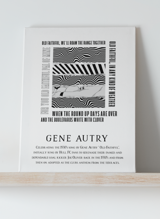 Hull FC Art Print OLD FAITHFUL LYRICS Design in White