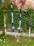 Extra long natural stone and hematite charm necklace