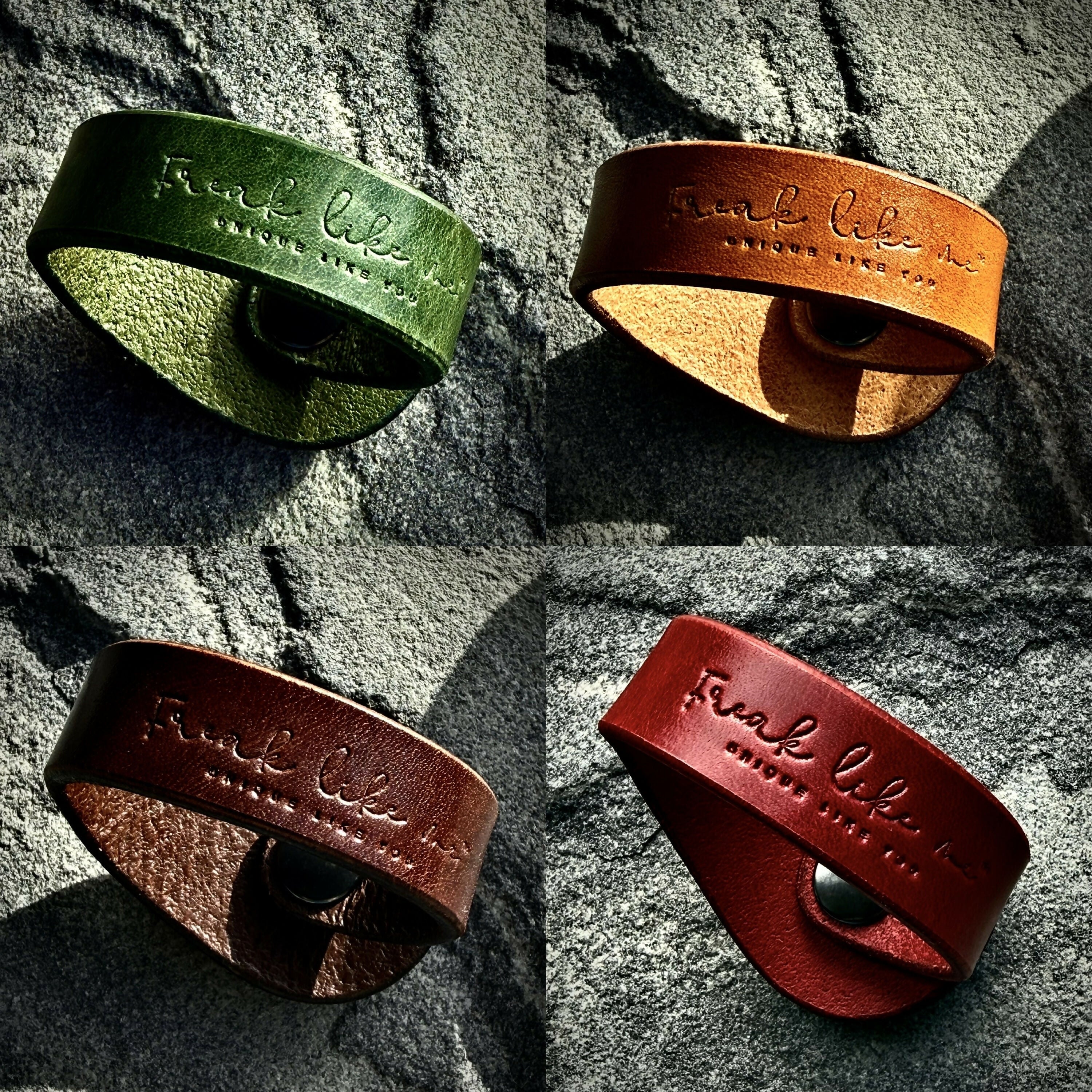 Handcrafted Natural Leather & heart-shaped Peacock Dahlia Turquoise Gemstone Bracelet - Size S or M