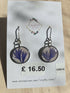 Stainless Steel Real Cornflowers Dangle Earrings