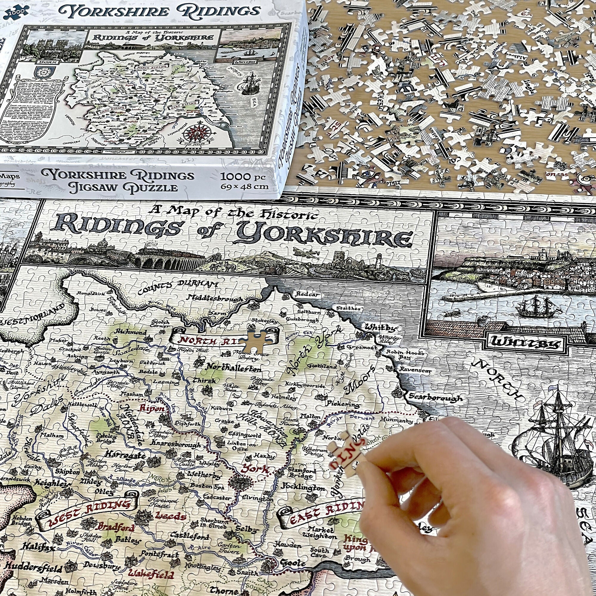 Yorkshire Ridings Map Jigsaw Puzzle 1000 Pieces