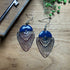 Blue Enamel and Delicate Silver Openwork Patterned Earrings