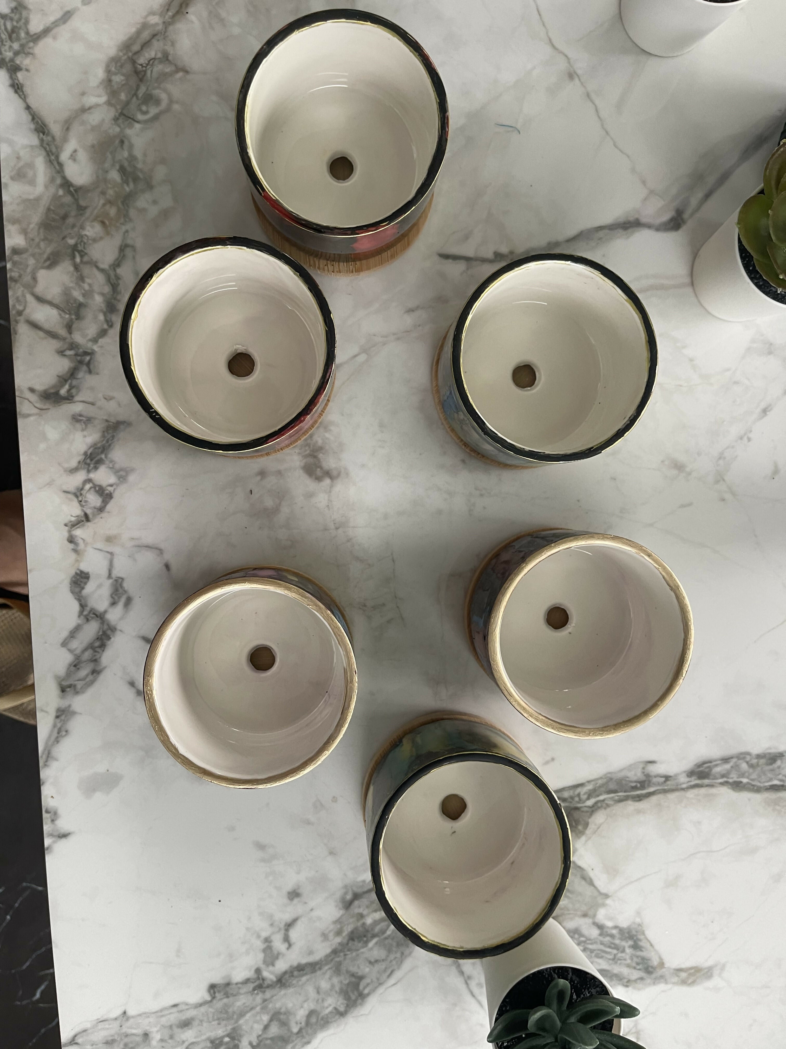 Colourful Hand Painted Ceramic Pots