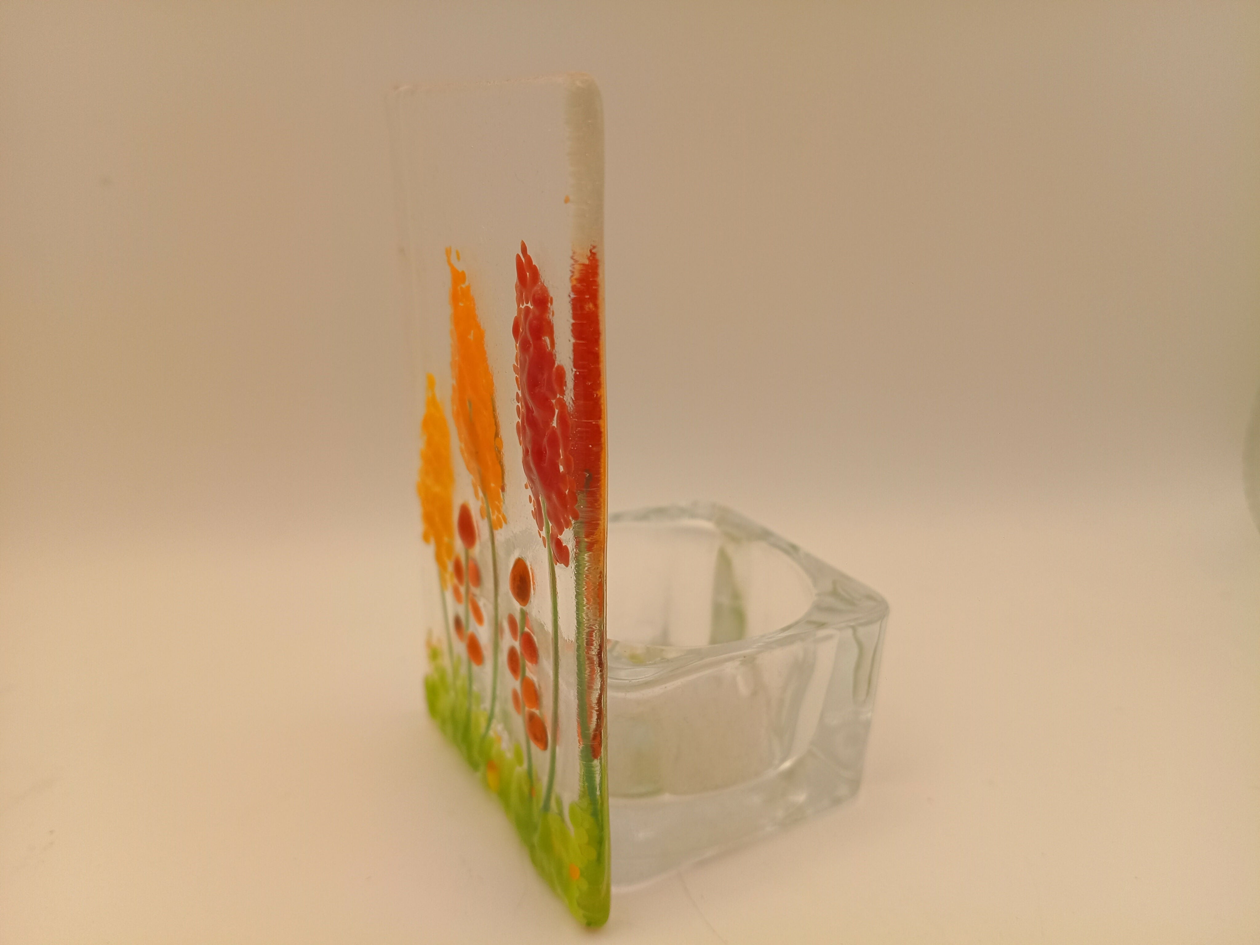 Fused Glass Flower Tealight