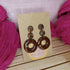 Brown Dangle Earring With Gold Star Detail