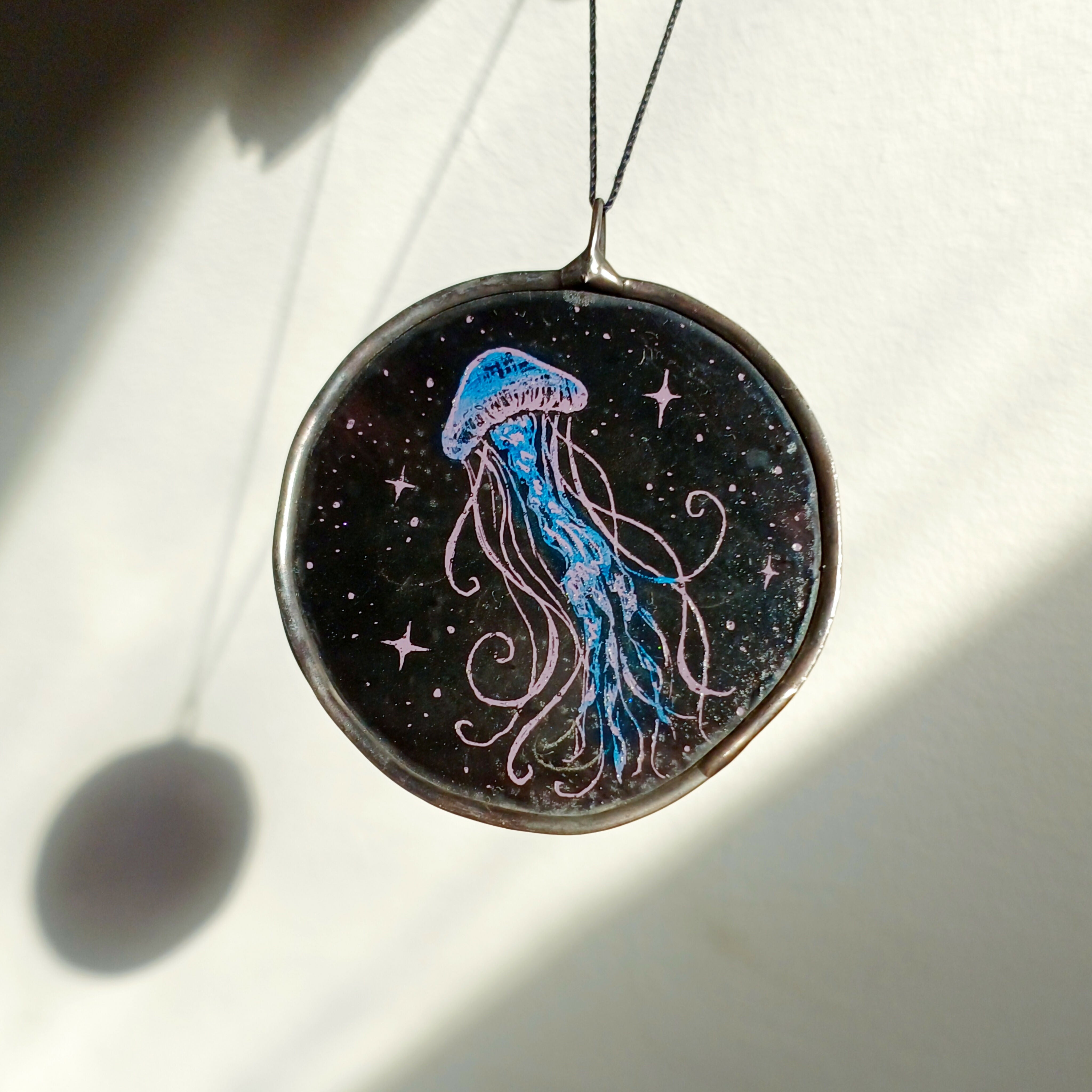Stained Glass Jellyfish Window Hanging