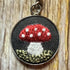 Hand Embroidered Mushroom Earrings