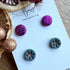 Glitter Stud Earrings / Set of 2 pairs of Studs / Handmade Polymer Clay Jewellery