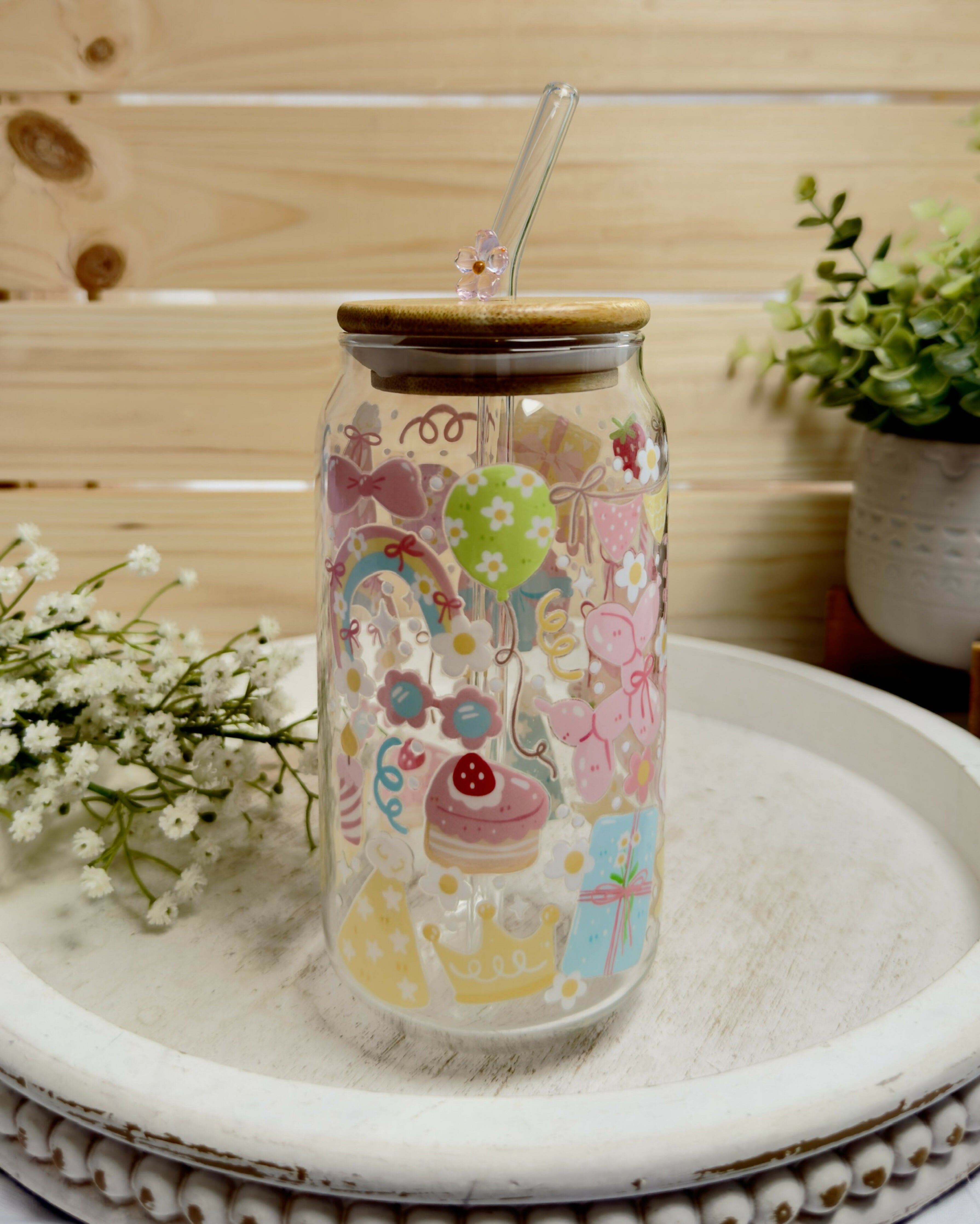 Glass Can Birthday Party Cheers Celebration