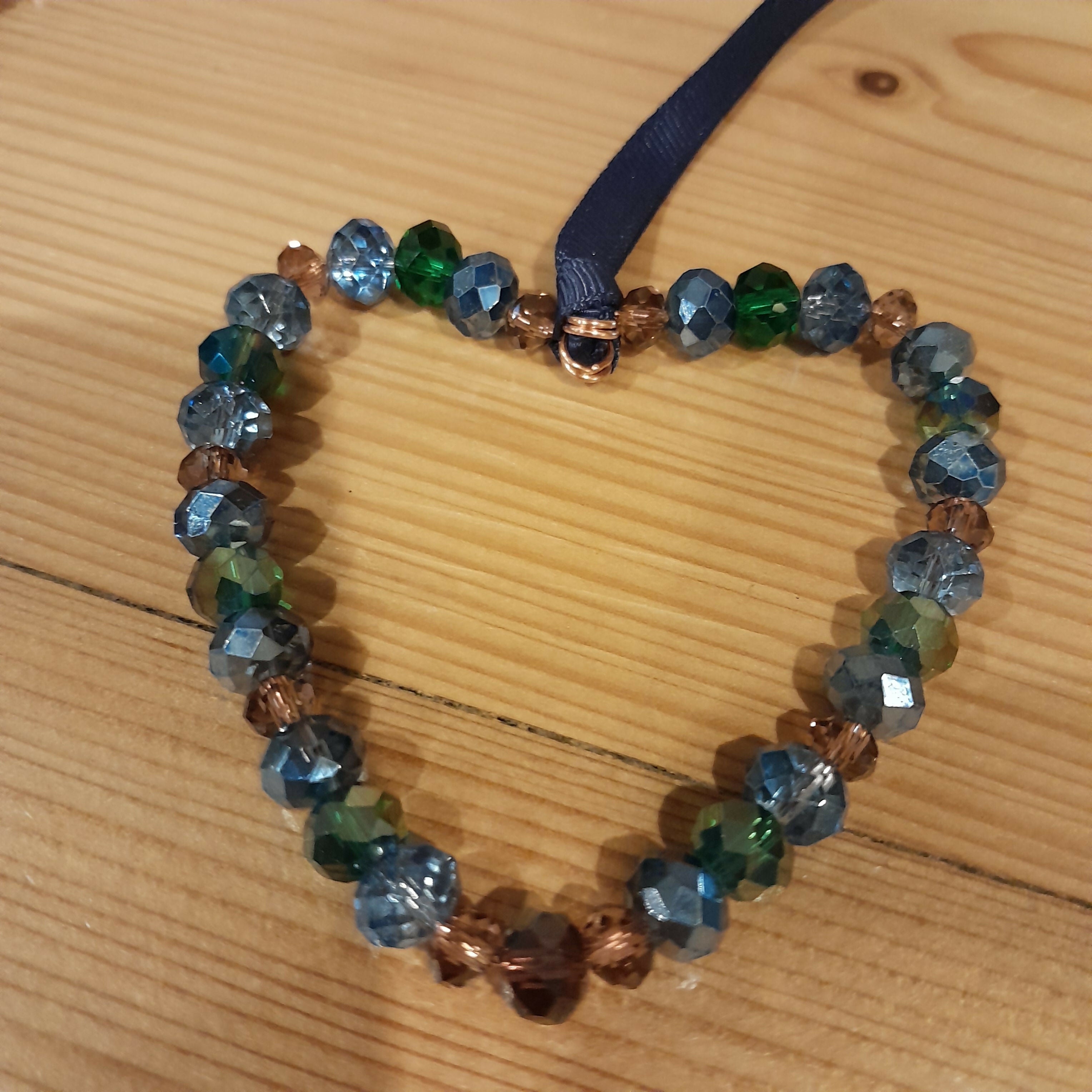 Love Token/Tree Jewellery with Faceted Glass Beads on Pure Copper Wire.