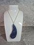 Unique Hand Crafted Pendant With Cyan, Blue, Gold and Silver Marble Effect