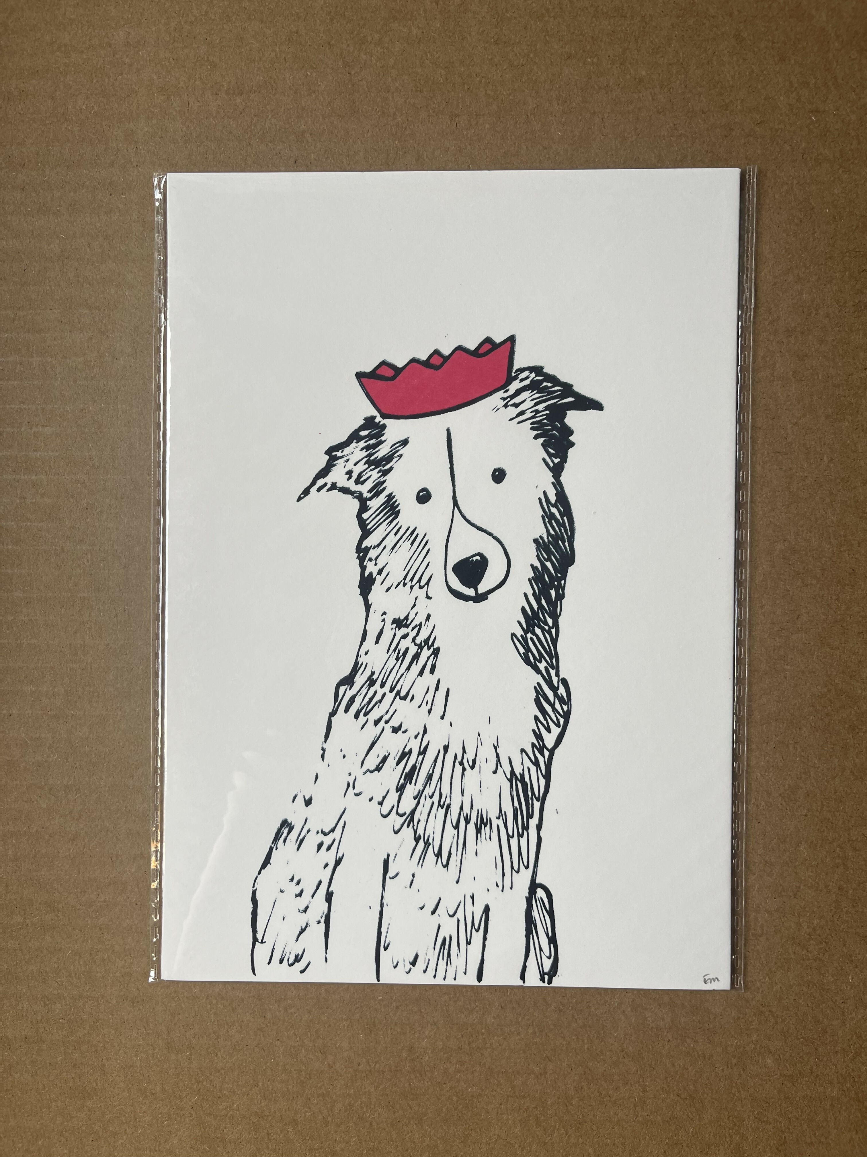 A5 Dog Portrait - Collie