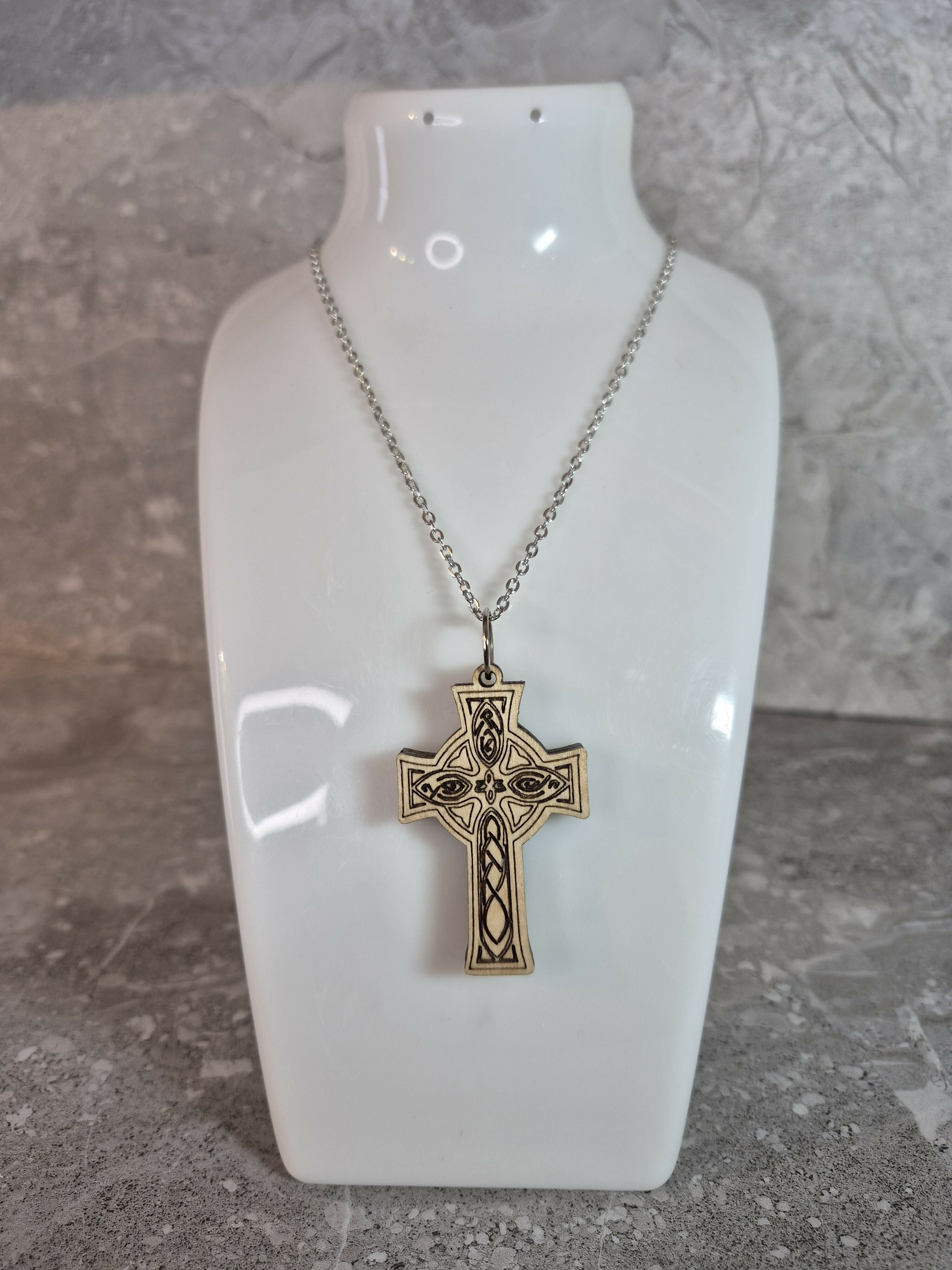 Handcrafted and Engraved Celtic Cross Pendant