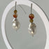 HEALING CRYSTAL & STERLING SILVER SOLAR PLEXUS CHAKRA EARRINGS WITH BAROQUE PEARLS