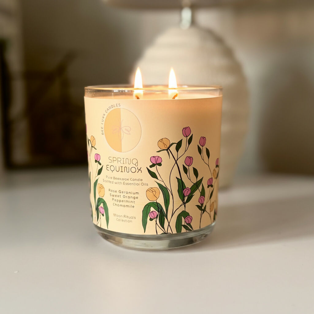 Spring Equinox - 100% Natural Essential Oil & Beeswax Candle