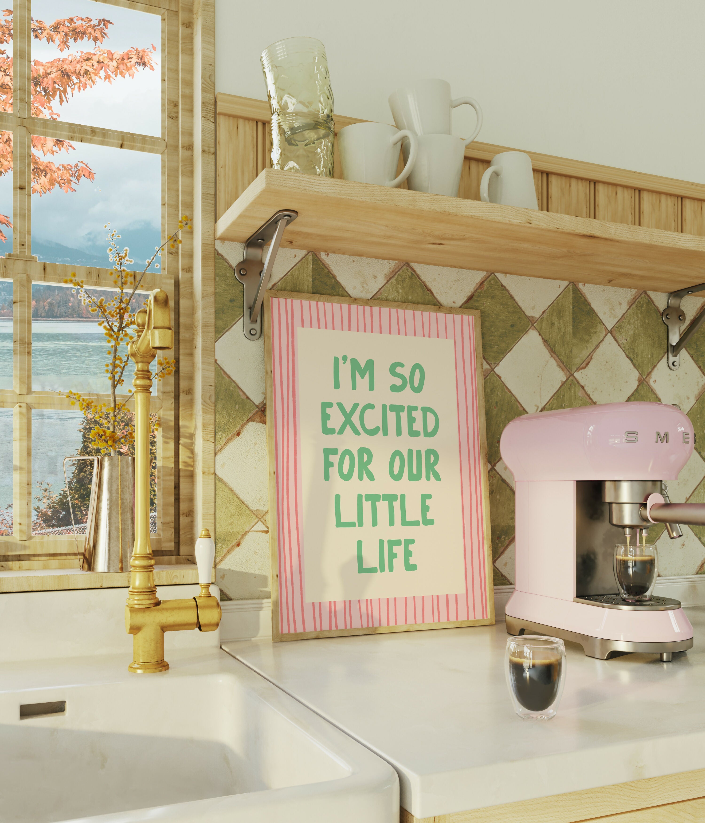 I’m So Excited for Our Little Life – Cute Pink Print