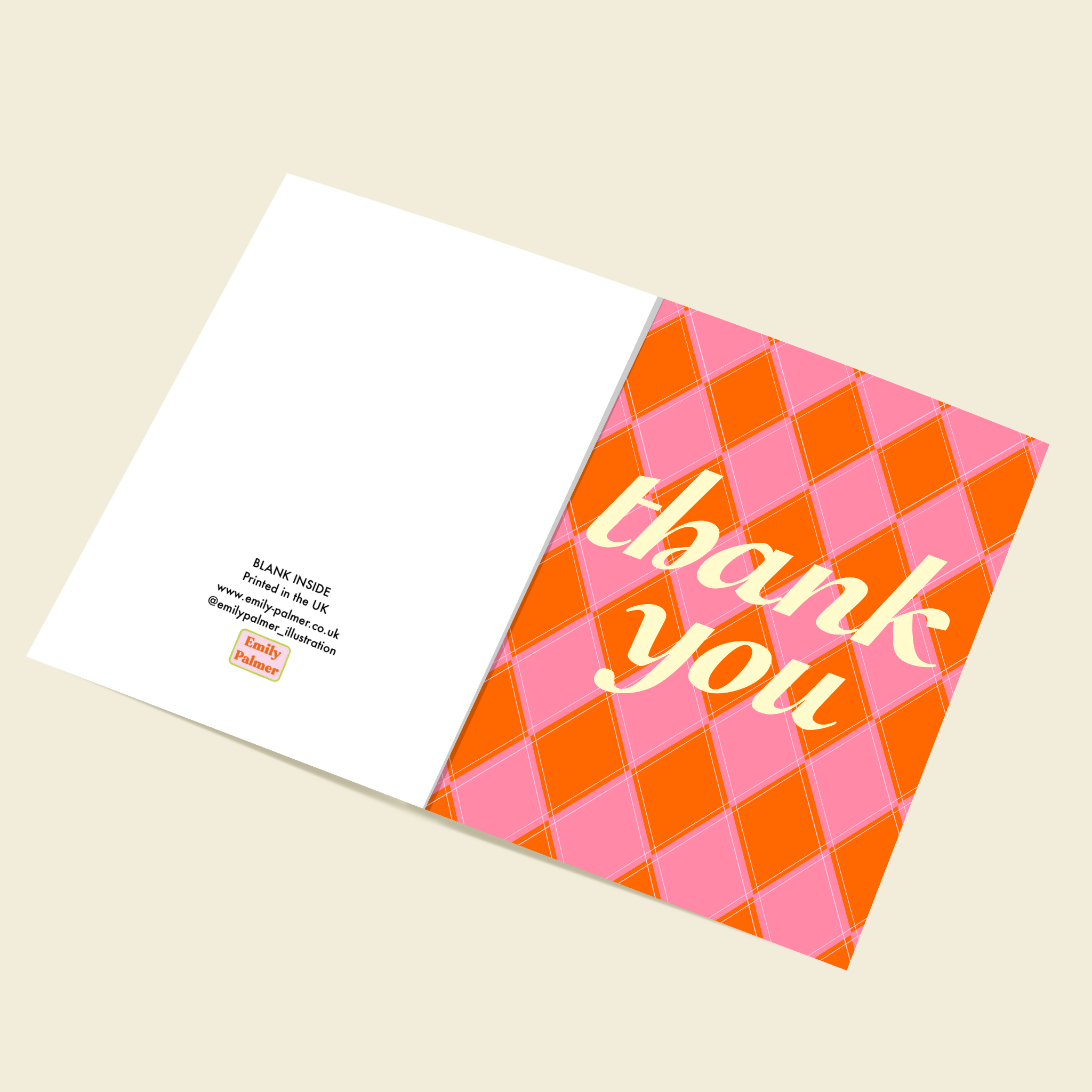 Pink Thank You Card