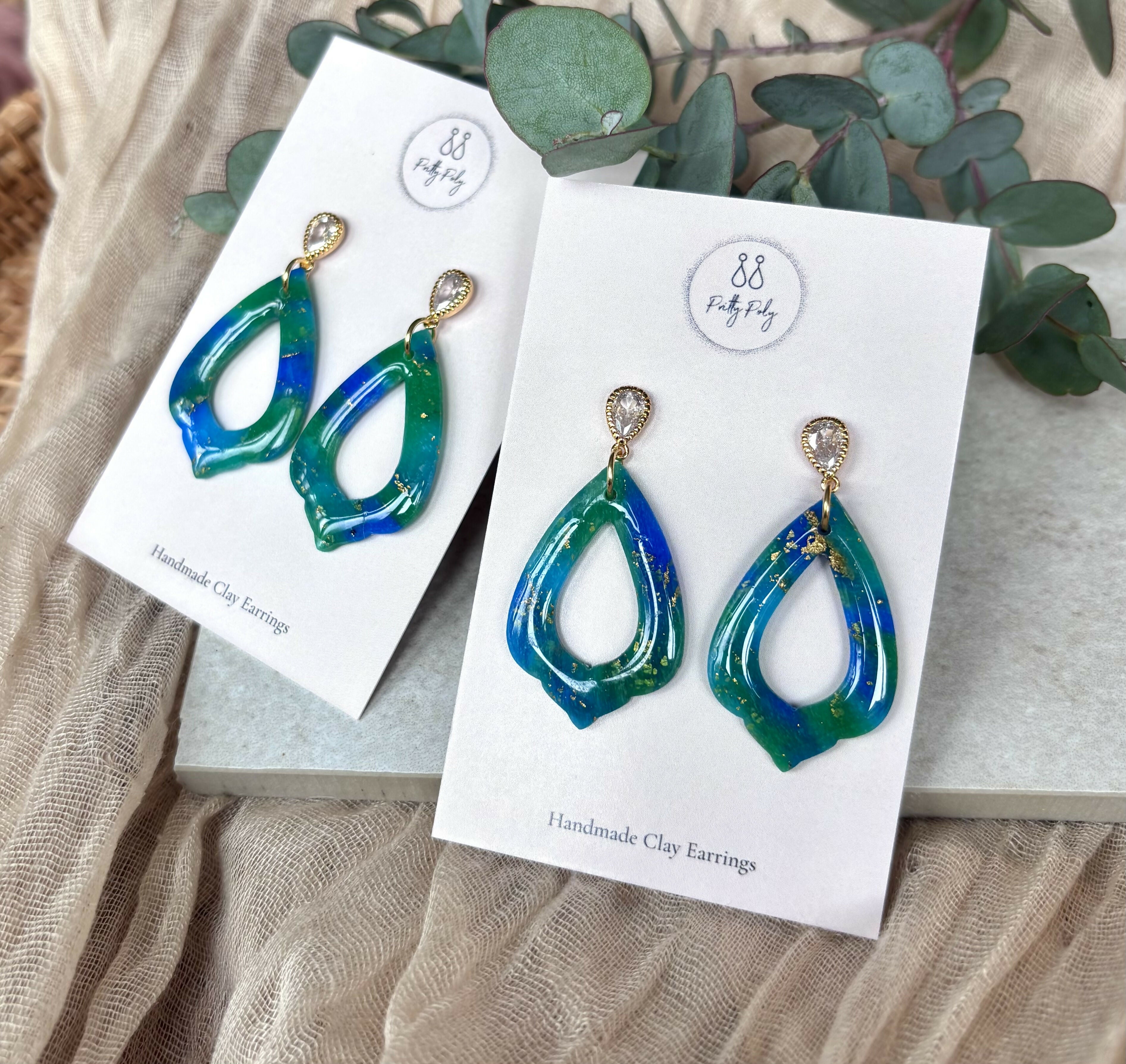 Ocean Dream Collection - Drop Polymer Clay Earrings