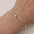 Silver Tiny Star Cubic Zirconia Bracelet on a Delicate Beaded Silver Plated Chain