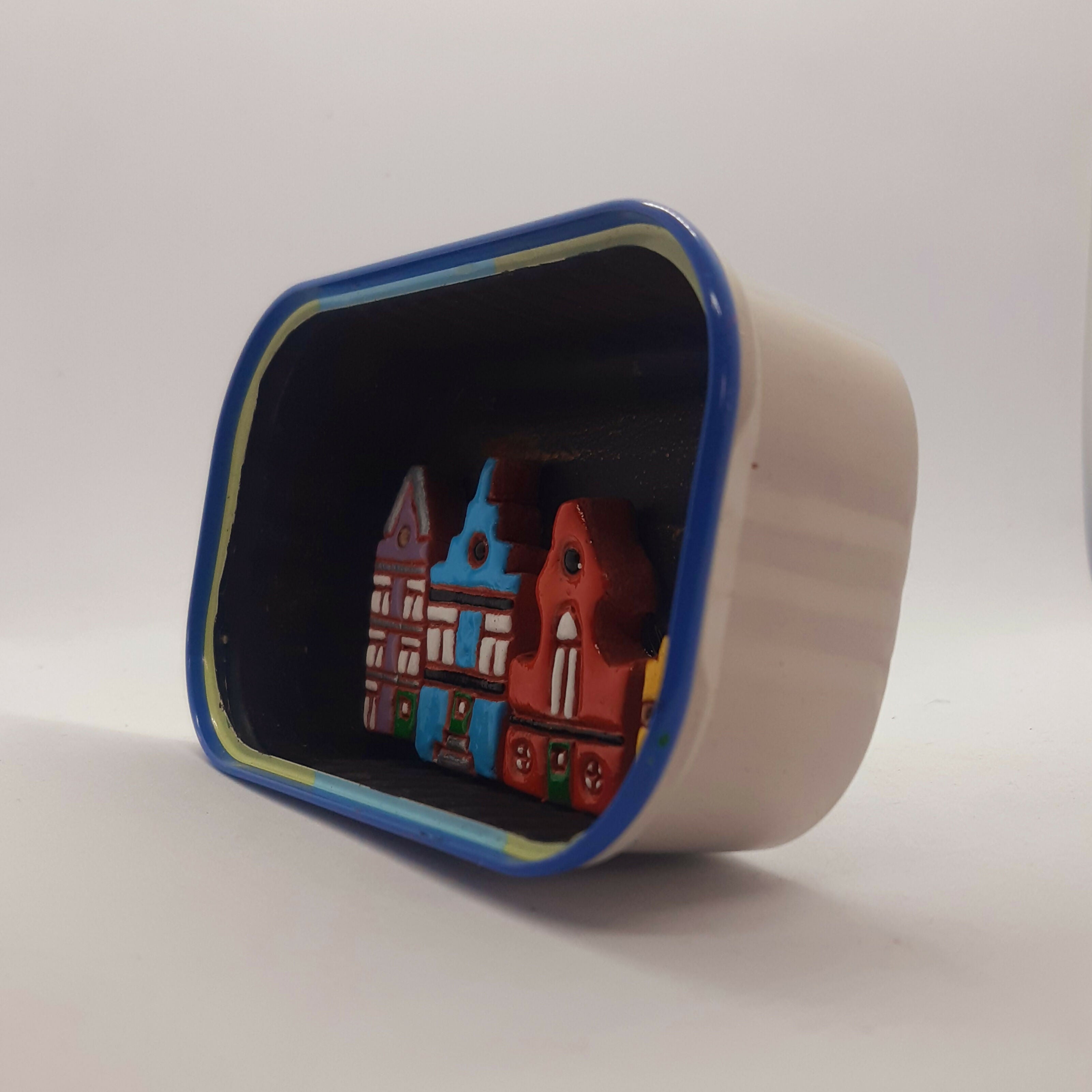 Colourful Dutch House Row Metal Tin