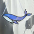 Iridescent Purple & White Whale Stained Glass Suncatcher