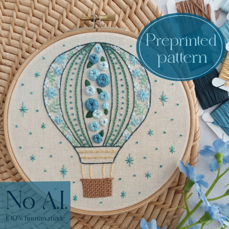 Preprinted embroidery pattern for beginners - Sky is the limit