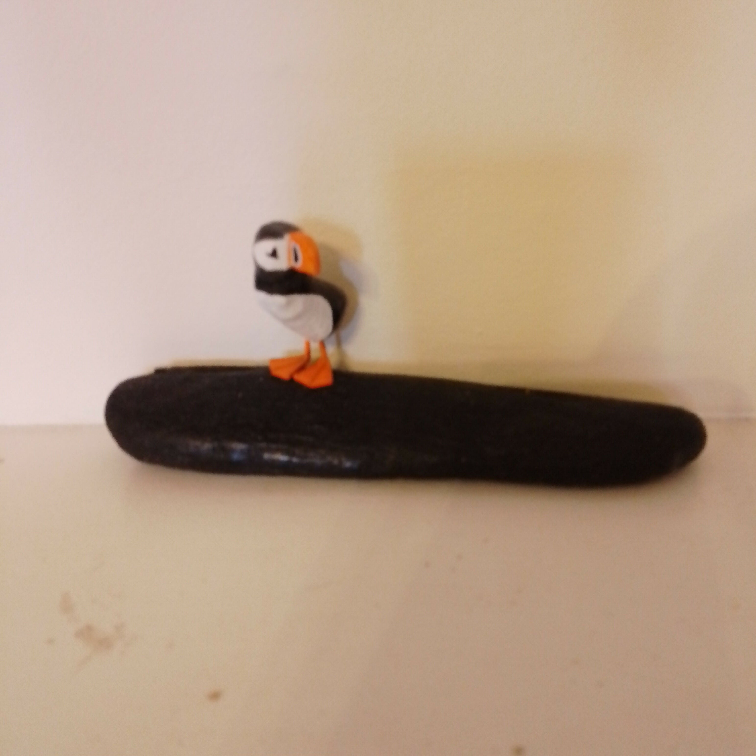 Single Puffin On Wood, With Legs