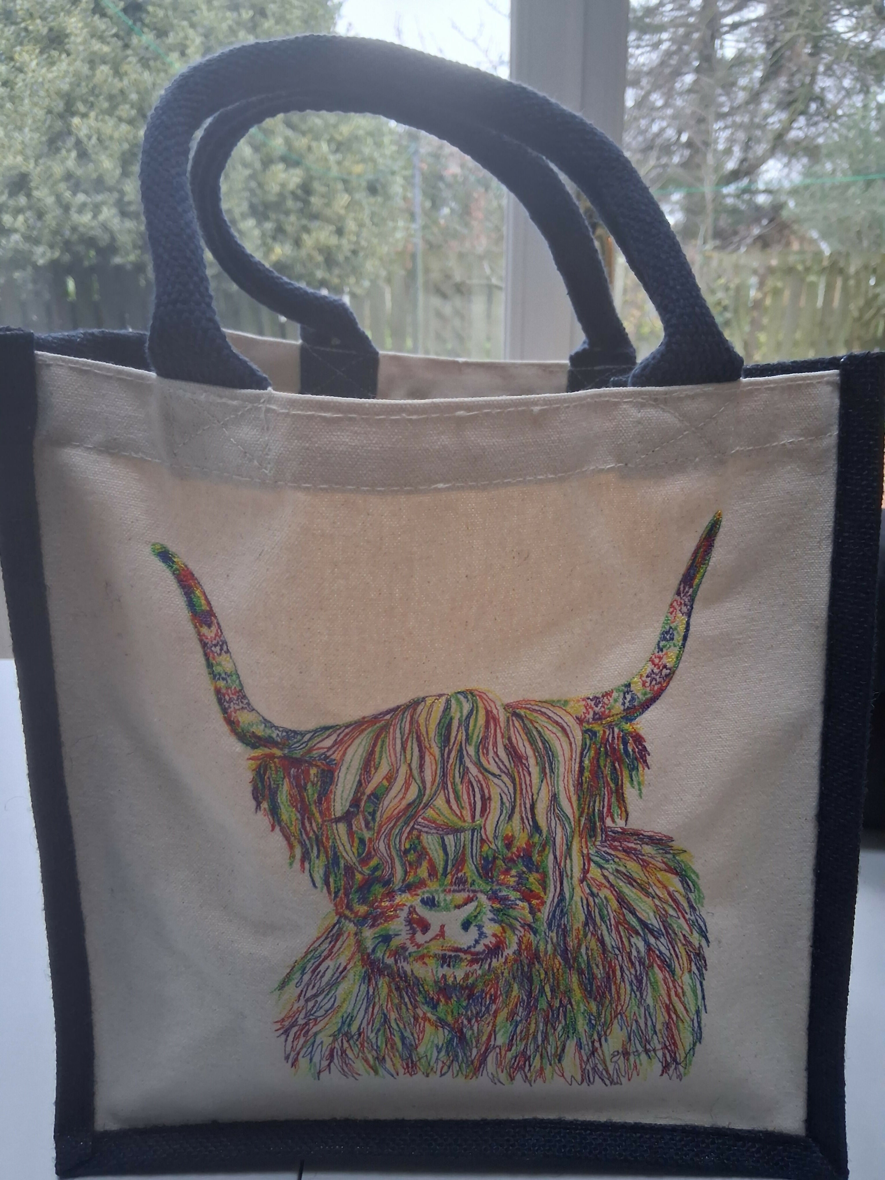 Embroidered Hessian Tote Shopper