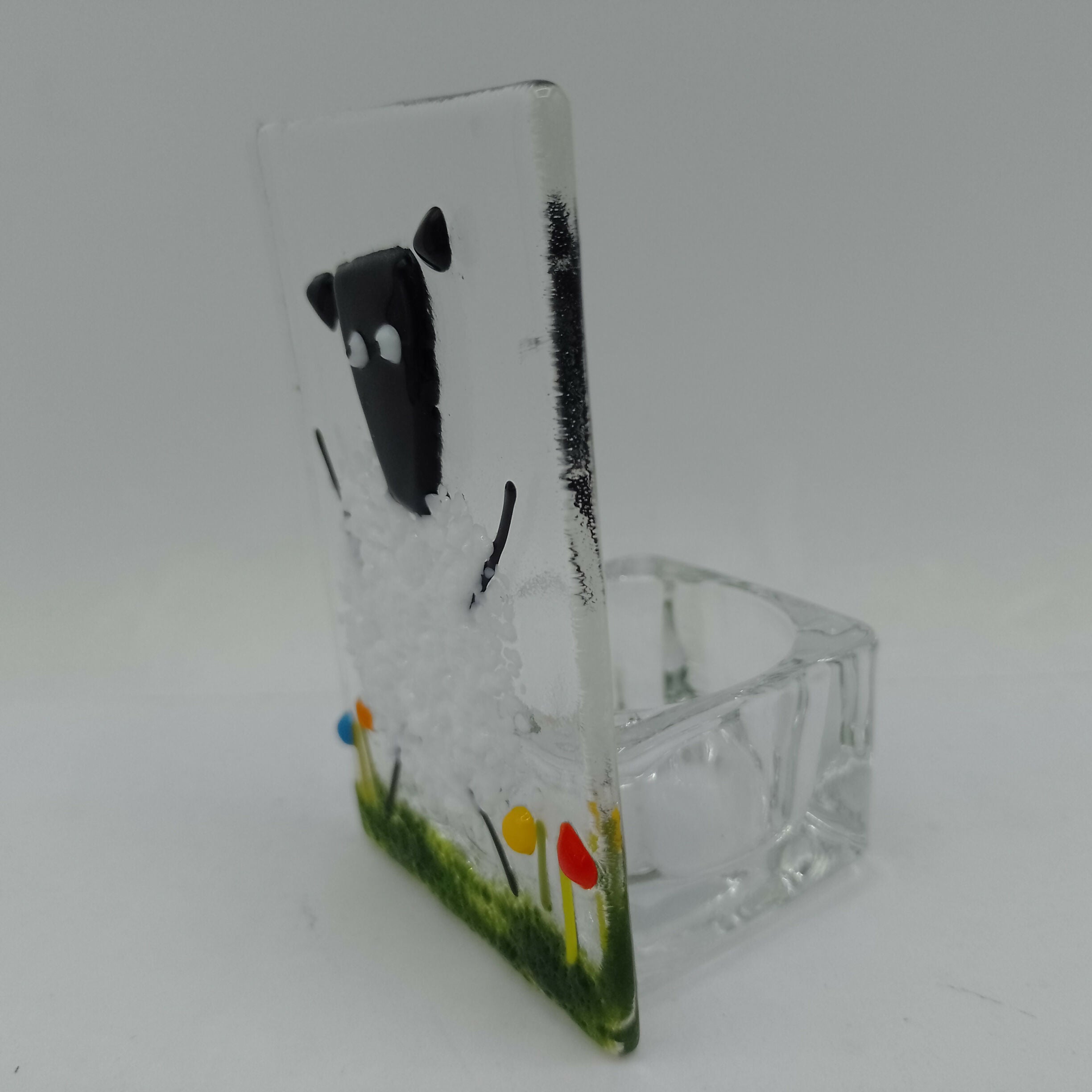 Sheep Fused Glass Tealight