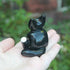 Handmade Polymer Clay Sitting Cat Figure - Tuxedo