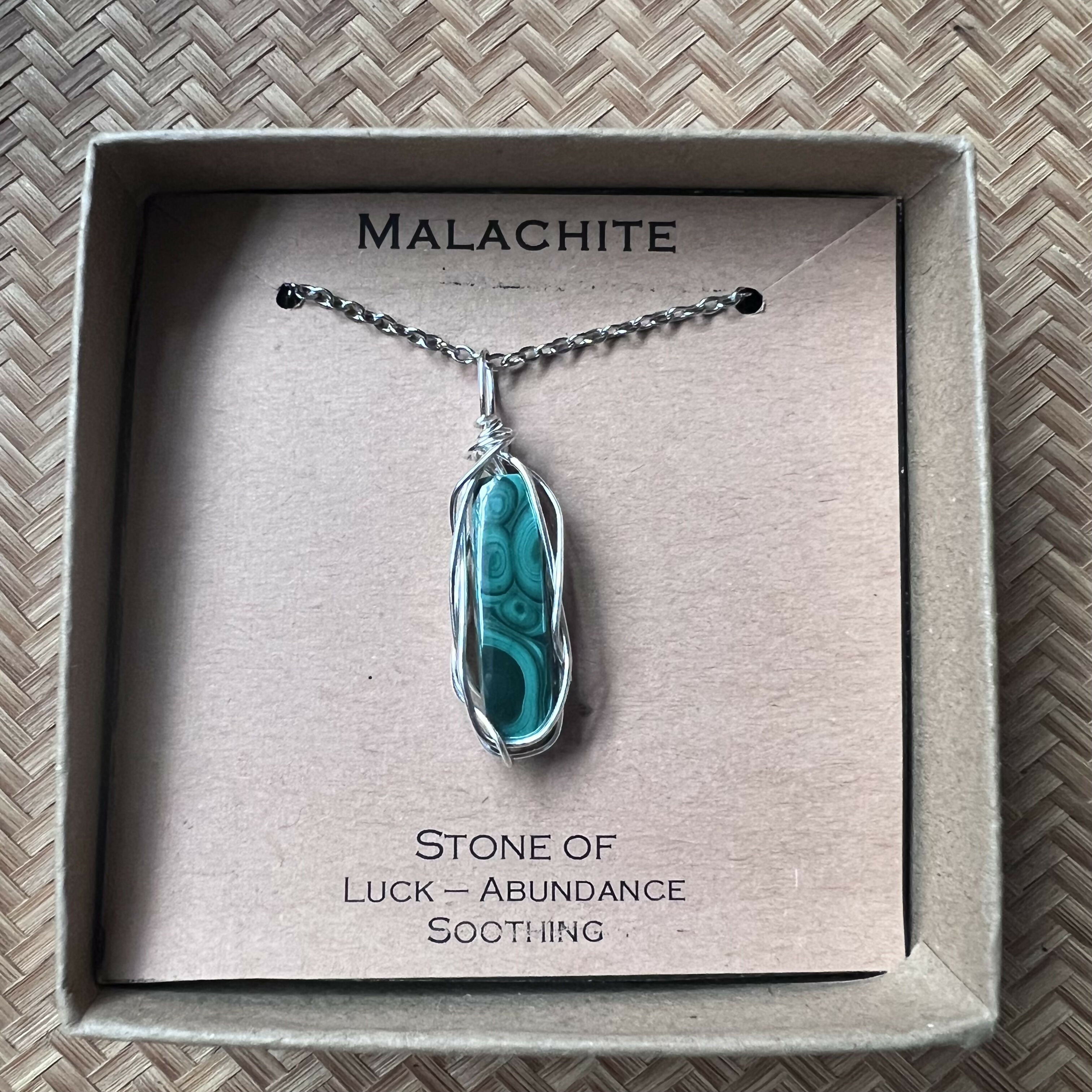 Malachite Wire Wrapped Pendant