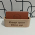 Wooden Business Card Holder – “Keep Your Chin Up” (Maple)