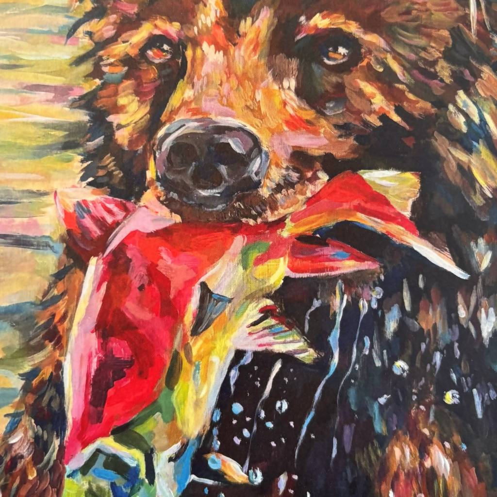 A4 Bear Salmon Print