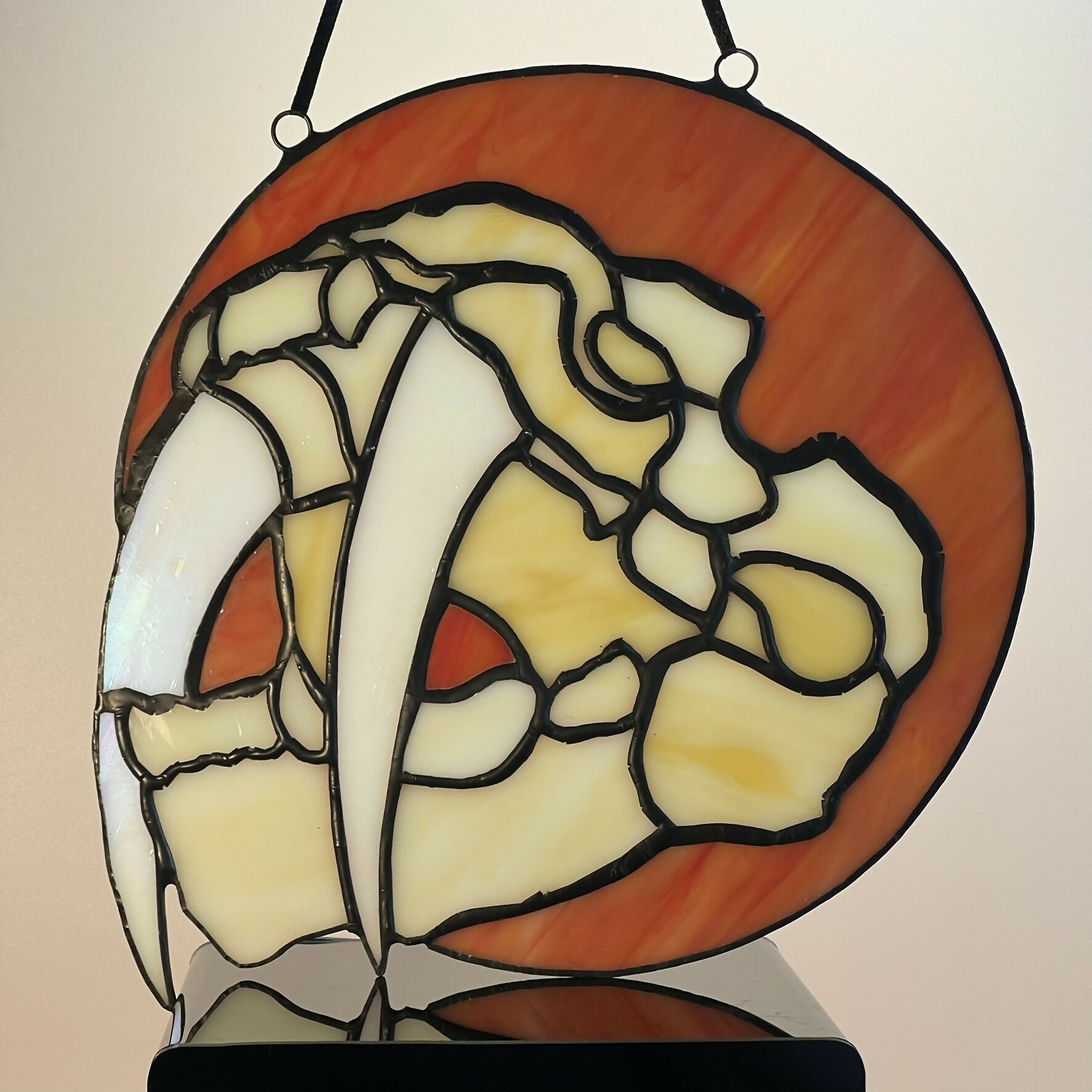Stained Glass Sabre Tooth Tiger Skull