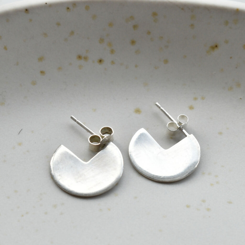 Sterling Silver Cut-Out Disc Earrings