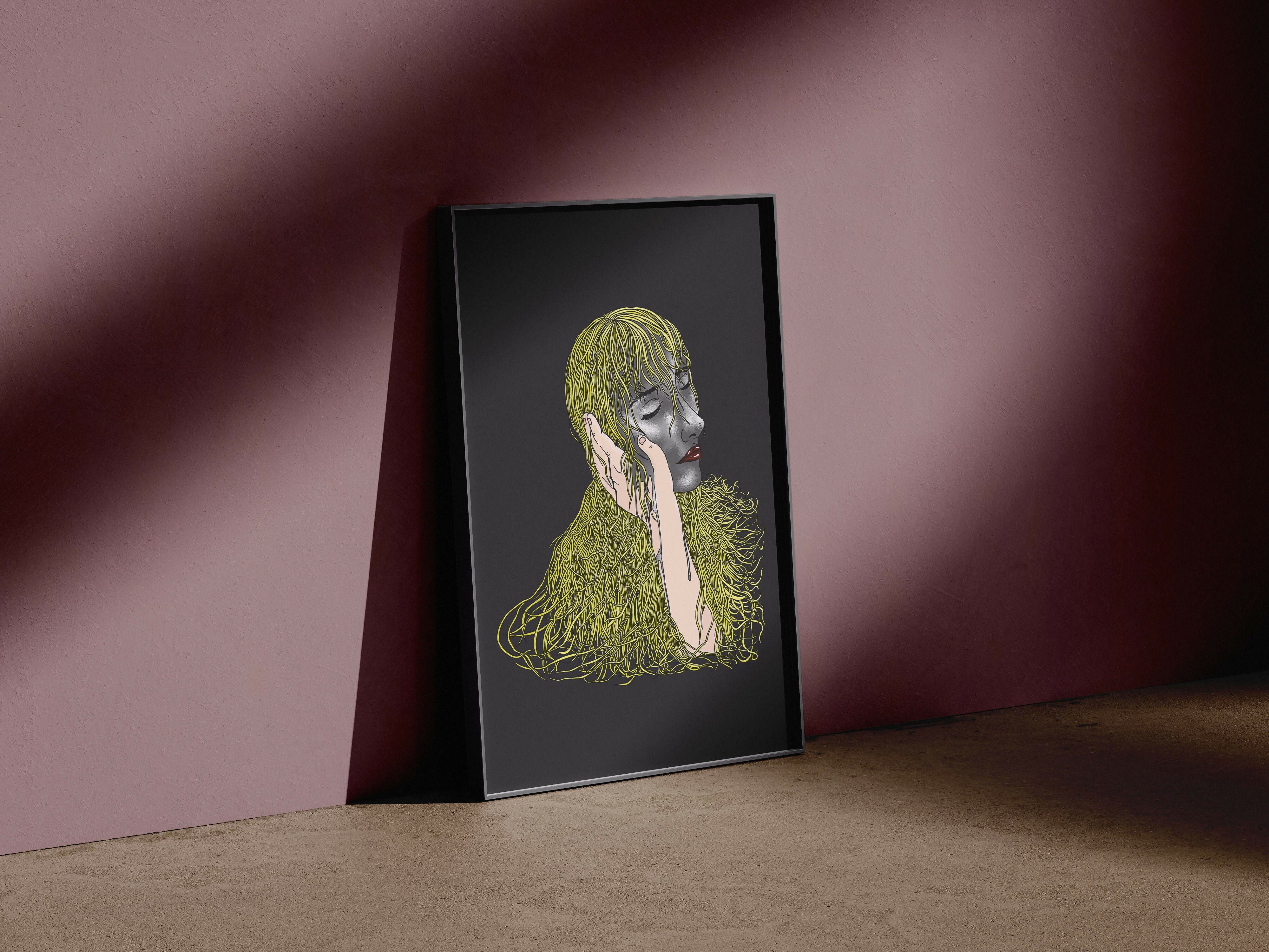 Hard Portrait Illustration Print A3