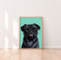 Pug Black Dog Art Print