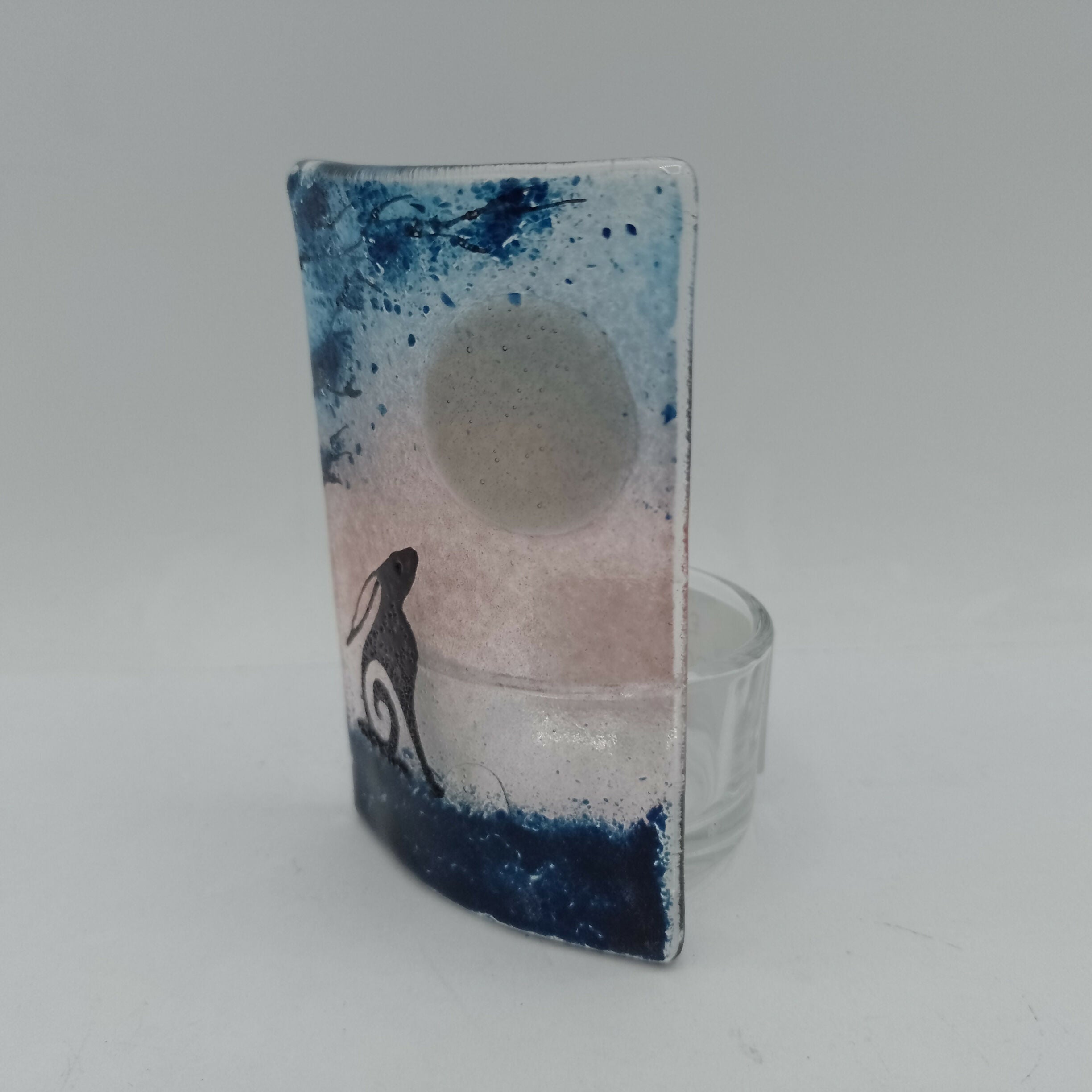 Fused Glass Silhouette Hare Tealight