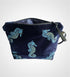 Midnight Blue Seahorses Makeup Bag