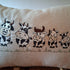 Fun Cow Natural Linen Look Bolster Cushion - Handmade and Embroidered