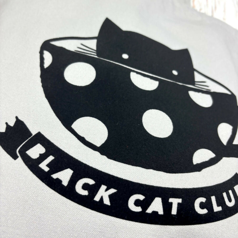 Black Cat Club Thick Organic Cotton Tote Bag